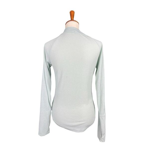 Jordann Ribbed Shirt Women Sz S Seafoam Green Long Sleeve Mock Neck Thumb Holes - Picture 6 of 12